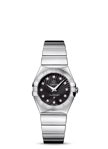 Omega Constellation Quartz 27 Polished Stainless Steel / Black Supernova